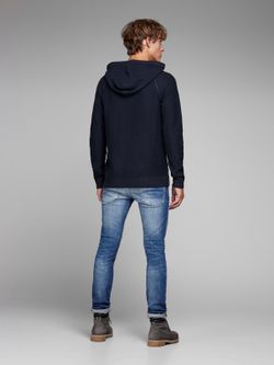 Pullover basic con cappuccio in tinta unita Jack & Jones Total Eclipse
