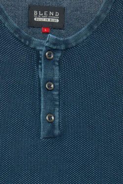 Jersey cuello redondo con 3 botones desgastado Blend Of America Dark Navy