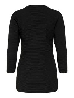 Maglia lunga aperta a coste orizzontali Only Black