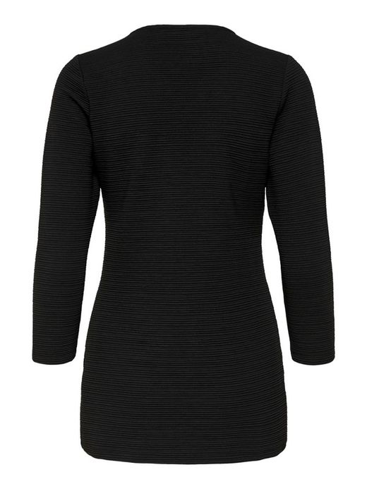 Maglia lunga aperta a coste orizzontali Only Black