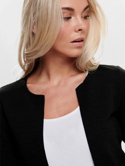 Maglia lunga aperta a coste orizzontali Only Black