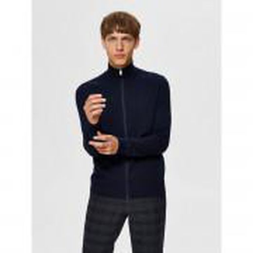 Cardigan básico con cremallera Selected Navy Blazer