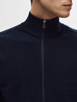 Cardigan básico con cremallera Selected Navy Blazer