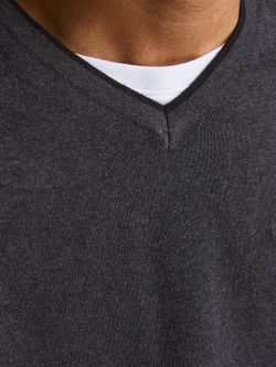 Jersey básico cuello pico Jack & Jones Dark Grey