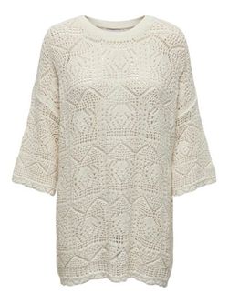 Jersey calado oversize Only Cloud Dancer