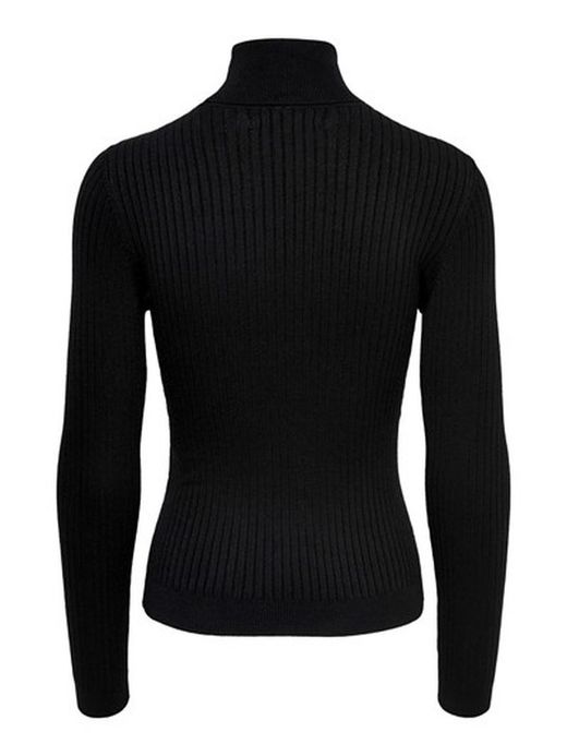 Jersey canalé de cuello alto Only Black