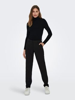 Jersey canalé de cuello alto Only Black