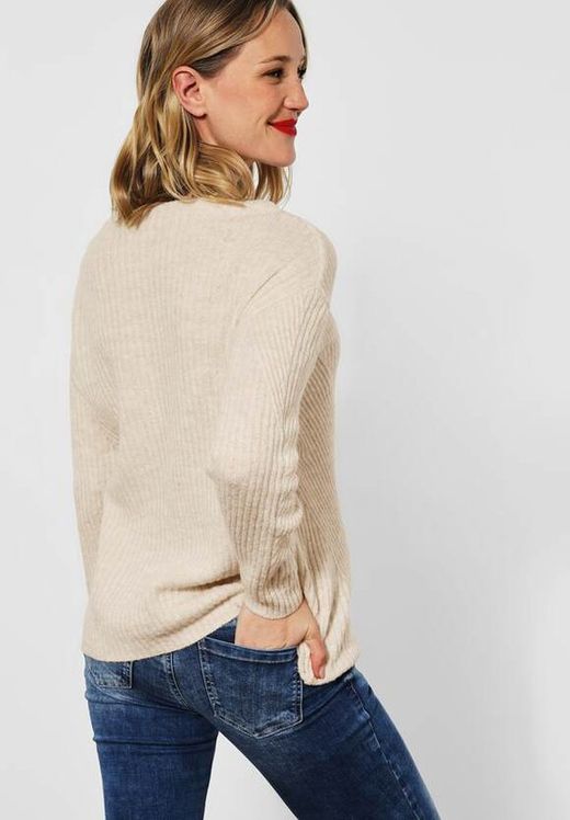 Jersey canalé irregular Street One Off White