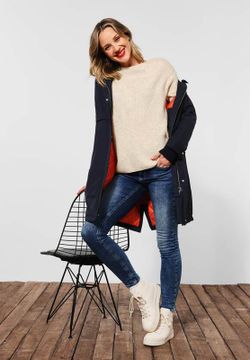 Jersey canalé irregular Street One Off White