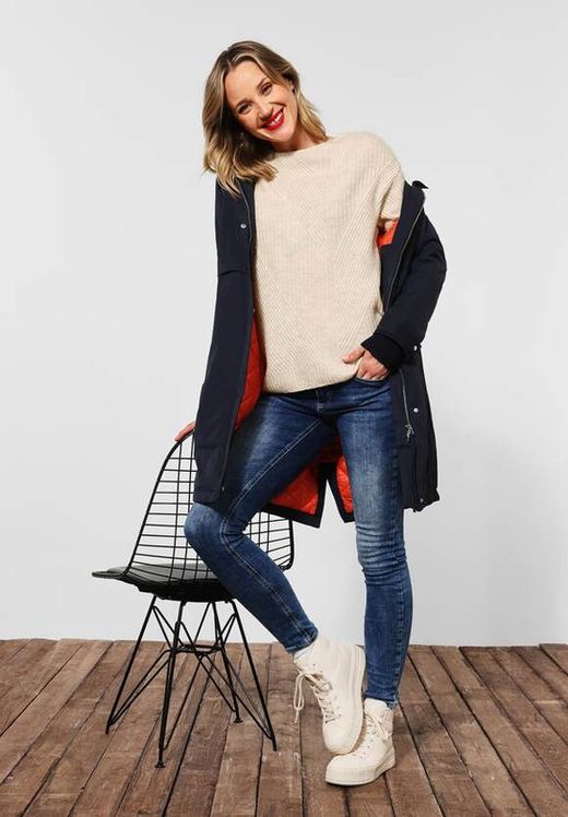 Jersey canalé irregular Street One Off White