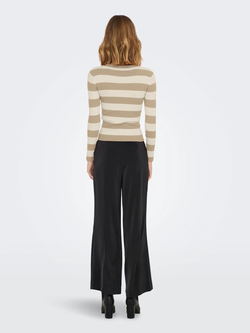 Jersey canalé rayas Jdy Humus