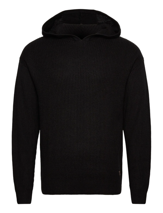 Jersey con capucha canalé Jack & Jones Black