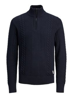Jersey con cremallera 1/4 trenzado Jack & Jones Navy Blazer