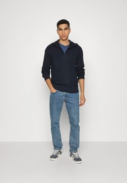 Jersey con cremallera 1/4 trenzado Jack & Jones Navy Blazer