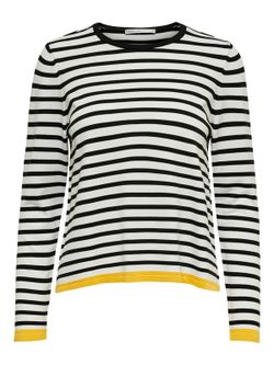 Jersey con cuello redondo y rayas Only Cloud Dancer