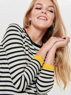 Jersey con cuello redondo y rayas Only Cloud Dancer