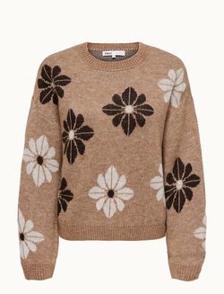 Jersey con estampado flores bicolor Only Toasted Coconut