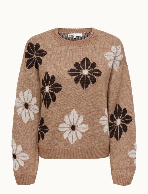 Jersey con estampado flores bicolor Only Toasted Coconut