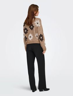 Jersey con estampado flores bicolor Only Toasted Coconut