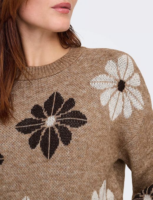 Jersey con estampado flores bicolor Only Toasted Coconut