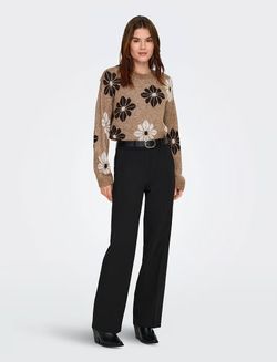 Jersey con estampado flores bicolor Only Toasted Coconut