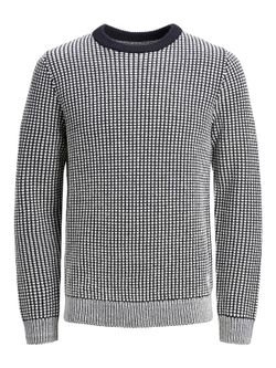 Jack & Jones Black Contrast Pattern Jumper