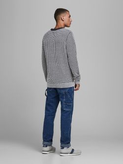 Jack & Jones Black Contrast Pattern Jumper