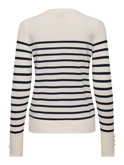 Jersey con rayas marineras con botones en puño Jdy Eggnog & Sky Captain