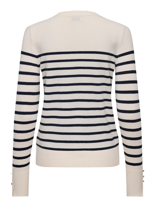 Jersey con rayas marineras con botones en puño Jdy Eggnog & Sky Captain