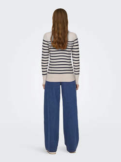 Jersey con rayas marineras con botones en puño Jdy Eggnog & Sky Captain