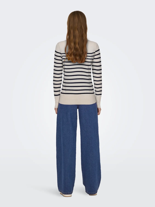 Jersey con rayas marineras con botones en puño Jdy Eggnog & Sky Captain