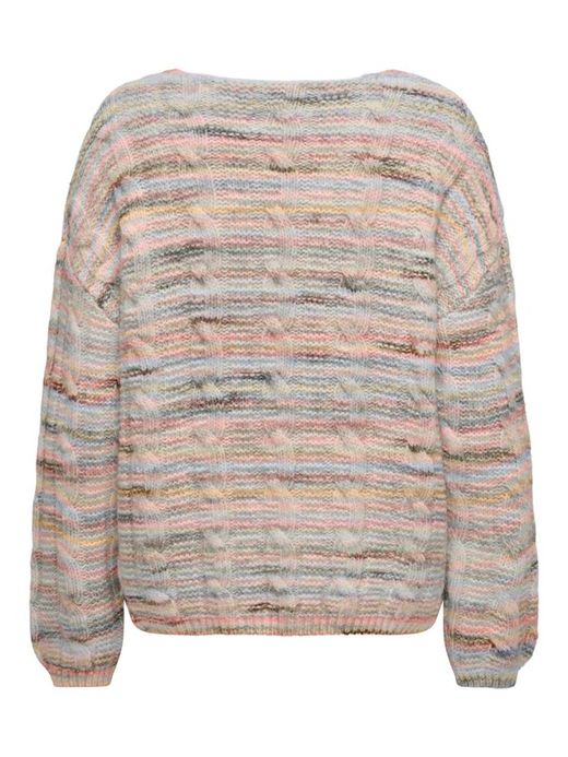 Jersey con trenzas jaspeado multicolor Only Balsam Green