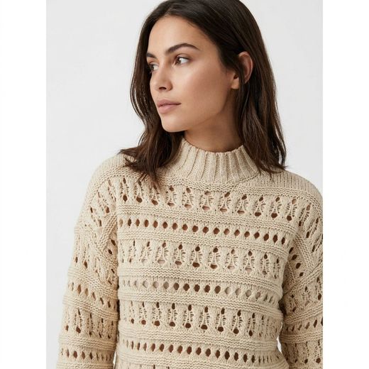 Jersey corto con calados Only Whitecap Gray