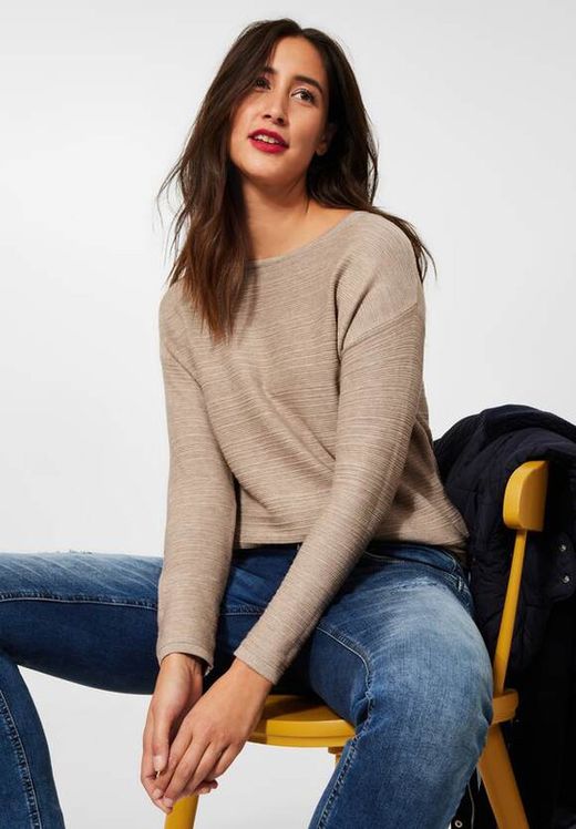 Jersey corto con canalé horizontal Street One Sand