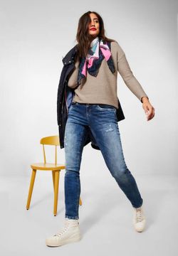 Jersey corto con canalé horizontal Street One Sand