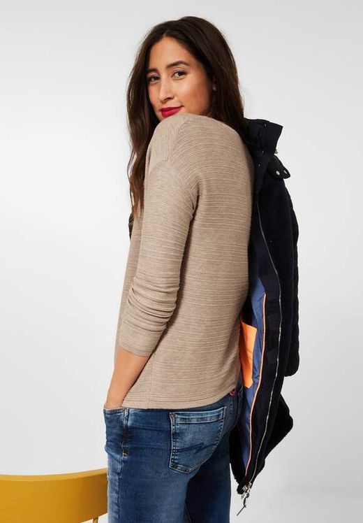 Jersey corto con canalé horizontal Street One Sand