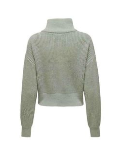 Jersey corto con cremallera 1/4 trenzas Only Aqua Gray