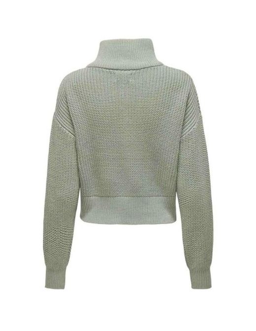 Jersey corto con cremallera 1/4 trenzas Only Aqua Gray