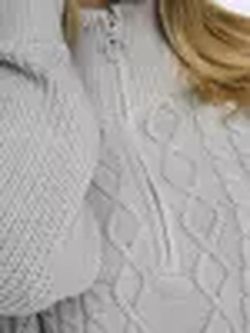 Jersey corto con cremallera 1/4 trenzas Only Light Grey Mela