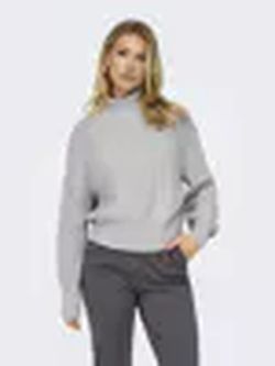 Jersey corto con cremallera 1/4 trenzas Only Light Grey Mela