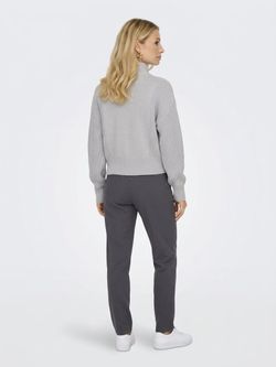 Jersey corto con cremallera 1/4 trenzas Only Light Grey Mela