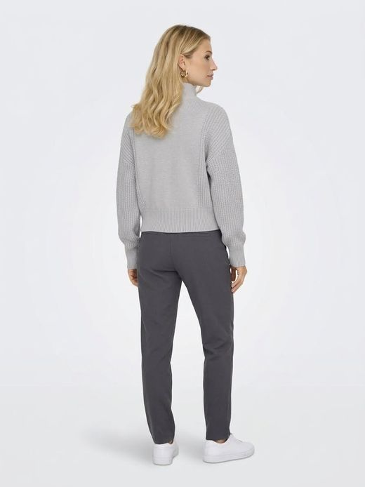 Jersey corto con cremallera 1/4 trenzas Only Light Grey Mela