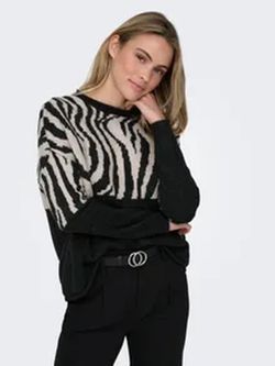 Jersey corto con estampado zebra Only Black