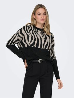 Jersey corto con estampado zebra Only Black