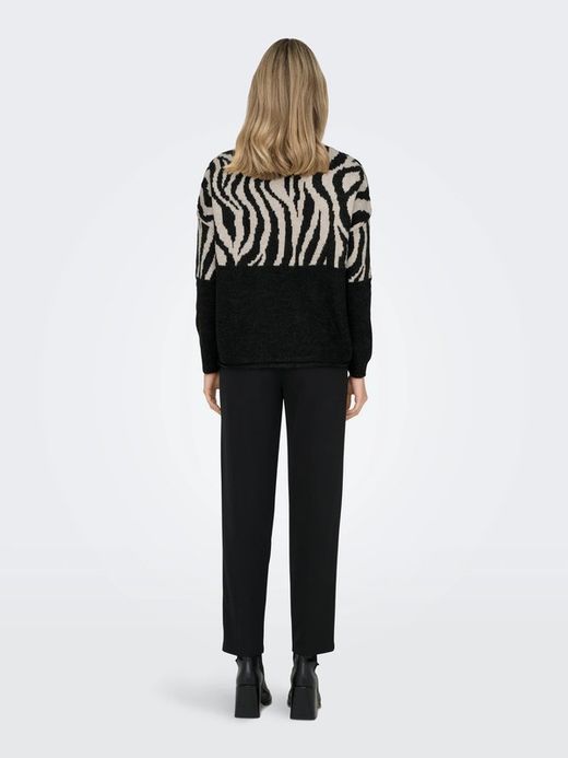 Jersey corto con estampado zebra Only Black