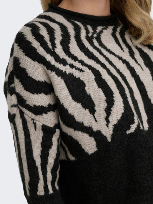 Jersey corto con estampado zebra Only Black