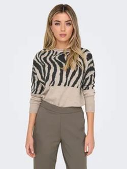 Jersey corto con estampado zebra Only Whitecap Gray