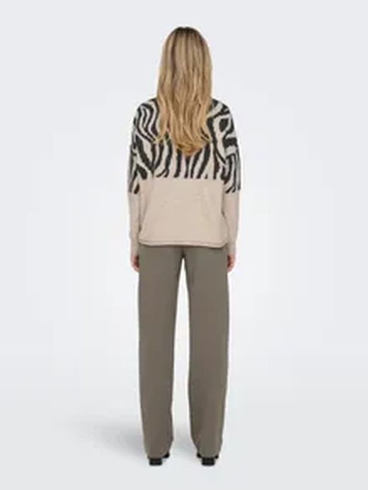 Jersey corto con estampado zebra Only Whitecap Gray