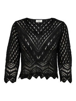 Jersey corto de manga 3/4 calados Jdy Black