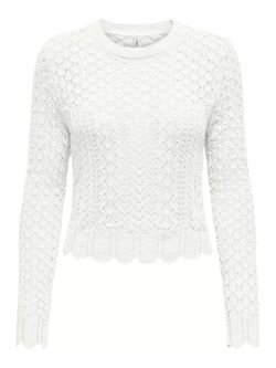 Jersey corto de punto calado Only Cloud Dancer